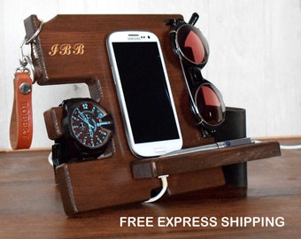 Docking station Gift for men personalized, docking station organizer, docking station women, Docking station for devices, Free Shipping