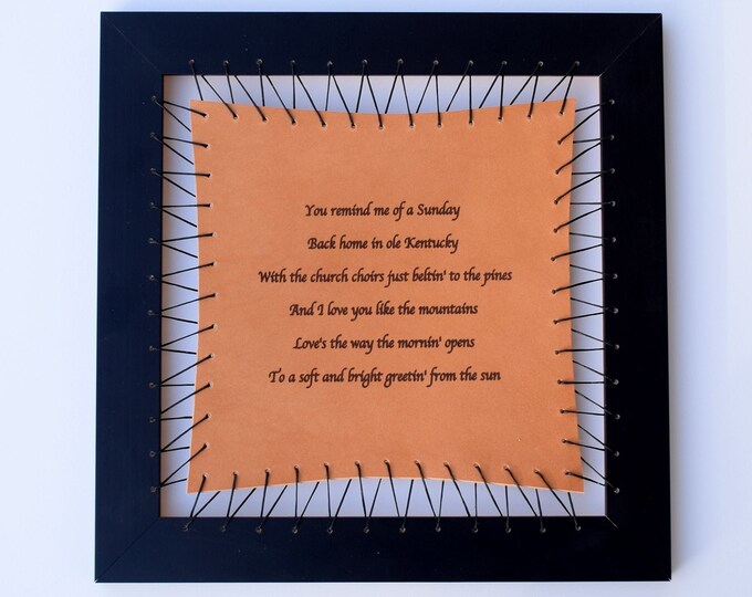 Memory vows frame, Wedding vows, Appreciate words decor, Wall art framed, Anniversary gift, Personalized  wall decor, Message on Leather.