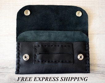 Personalized Leather Tobacco Pouch, Handmade Rolling Bag