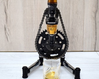 Motorcycle gifts for men, Steampunk gift Whiskey Dispenser. Chain model.