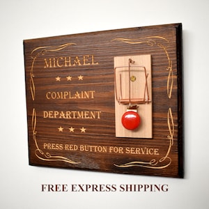 Garage Wooden Sign, Complaint Department