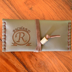 Personalized Engraved Tobacco Case, Tobacco Holder, Rolling Tobacco Pouch Leather Tobacco Pouch,