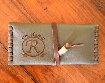 Personalized Engraved Tobacco Case, Tobacco Holder, Rolling Tobacco Pouch Leather Tobacco Pouch,