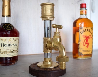 Industrial bourbon dispenser, Pipe alcohol dispenser.