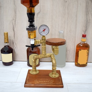 Butler Whiskey Dispenser, Steampunk Handcrafted industrial pipes
