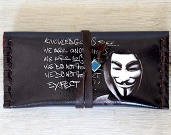 Printed Tobacco Pouch made with leather