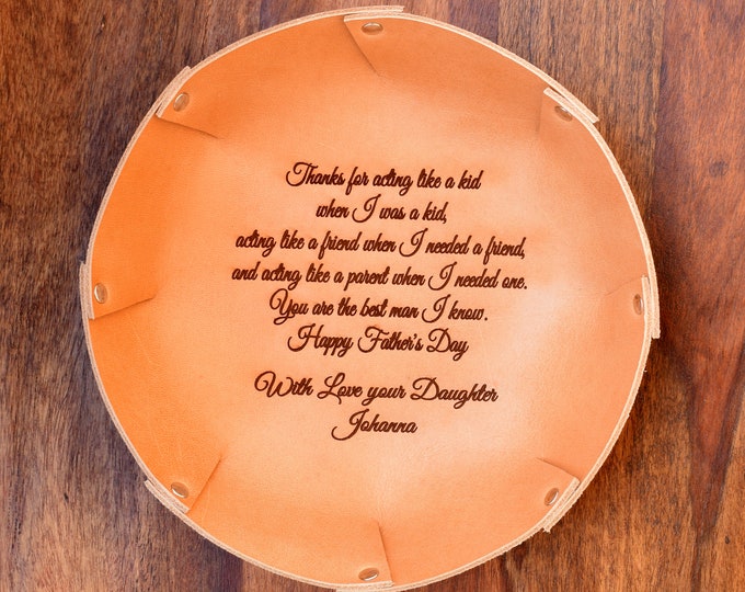 Leather Tray with Your Vows Song Message / Personalized Tray / Anniversary Gift / Desk Organizer/ Storage Tray