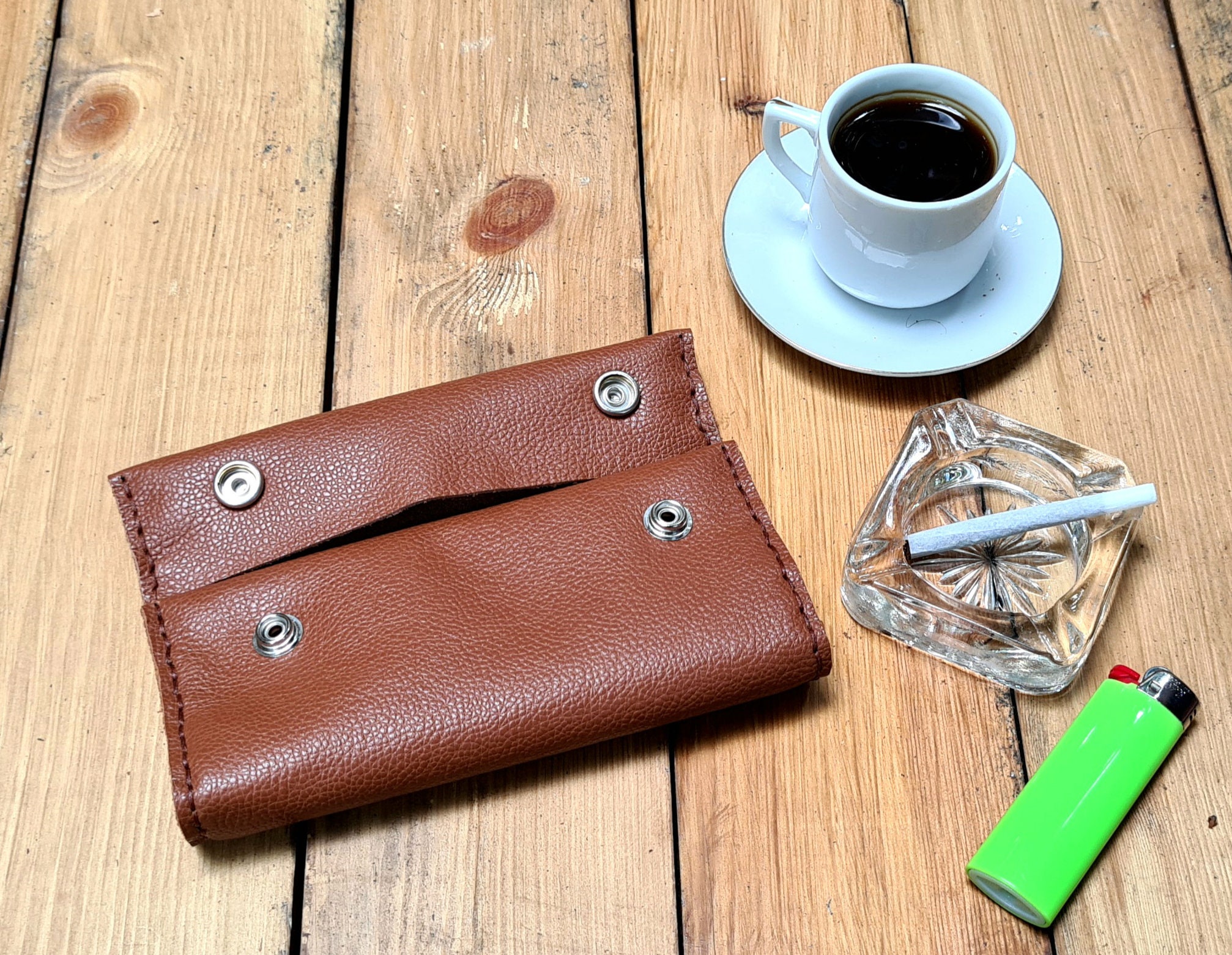 leather rolling cigarette tobacco pouch