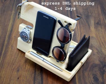 Organizer Docking Station,Electronics,Accessories,Wooden stands,Desk organizer,Anniversary,Wood organizer,Phone holder