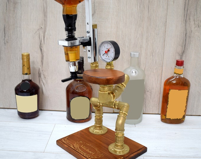 Personalized engraved Named Whiskey Dispenser, Bar, Home Bar, Pub Shed, Wine, Vodka, Liquor Dispenser, Butler Whiskey Dispenser