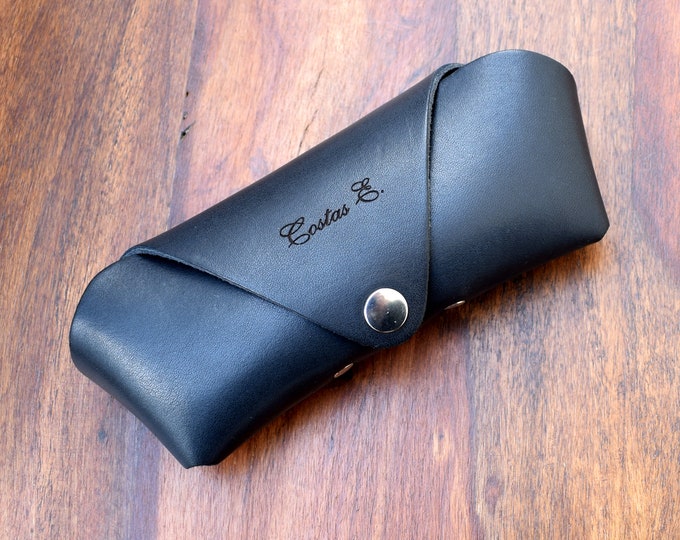 Personalized Handmade Leather Glasses Case