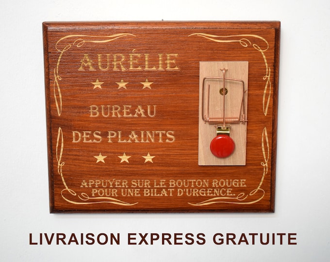 French Wooden Sign,  Complaint Department Sign for Man Cave.