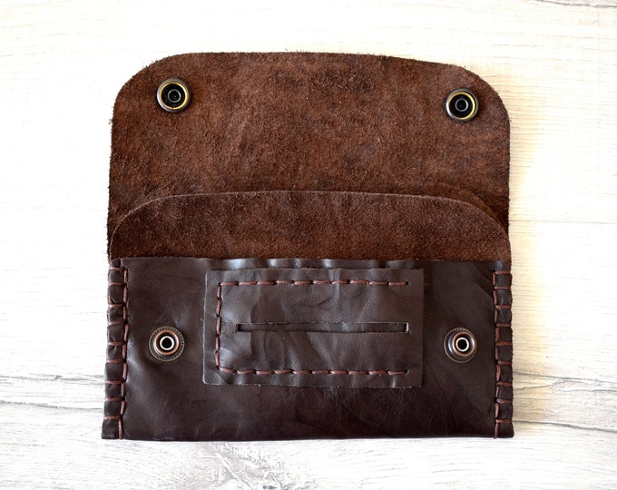 Personalized Tobacco pouch, Genuine leather