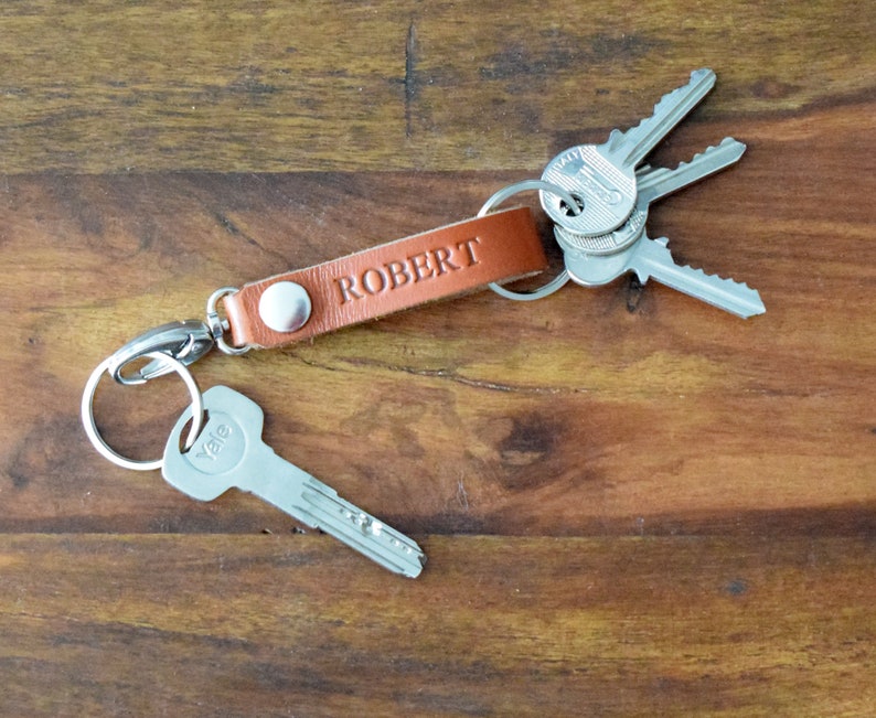 Initial Keyring Leather Band Initial Keyring Leather Personalised