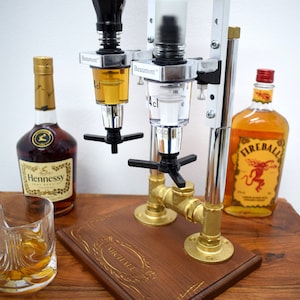 Father&#39;s Day Gift, Steampunk Double Liquor Alcohol Whiskey dispenser, ArtDesignStudioCy, Ace.