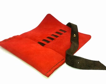 Pencil Case, Pencil Pouch, Fathers Gift, Womens Gift, Red Color