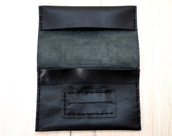 Personalized leather rolling cigarette, cigarette pouch, tobacco purse - wallet - bag.