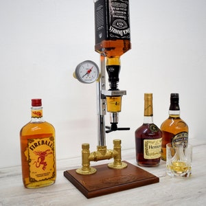 Whiskey Mini Bar, Liquor Dispenser, 1 bottle holder, gift for him, gift for dad,  gift for husband.