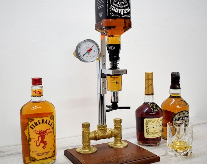 Whiskey Mini Bar, Liquor Dispenser, 1 bottle holder, gift for him, gift for dad,  gift for husband.
