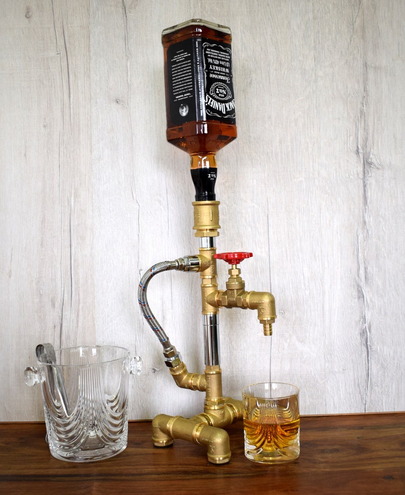 Retro Industrial Rustic steampunk bar art, industrial style, steampunk décor, man cave, pipe dispenser image 8