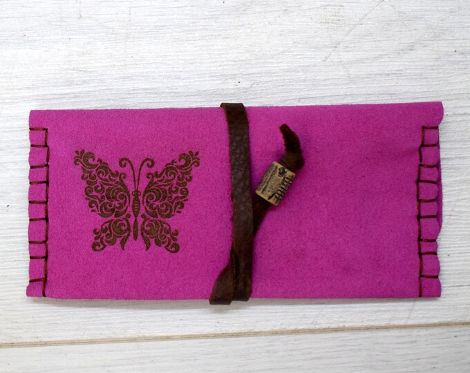 Gift for her, Leather Tobacco bag, Leather Tobacco Pouch, engraved leather smoking case.
