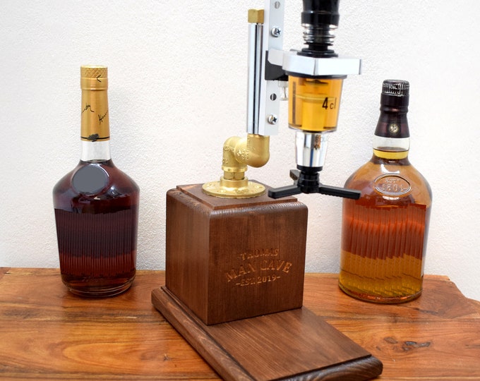 Personalized Whiskey Dispenser, Handmade Liquor Dispenser, Industrial pipe Drinks Dispenser, Axel.