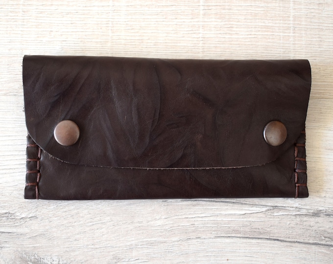 Tobacco pouch in Genuine leather, Personalized gift
