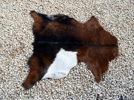Genuine Goat Skin Rug: Natural Leather Hide, Soft Fur