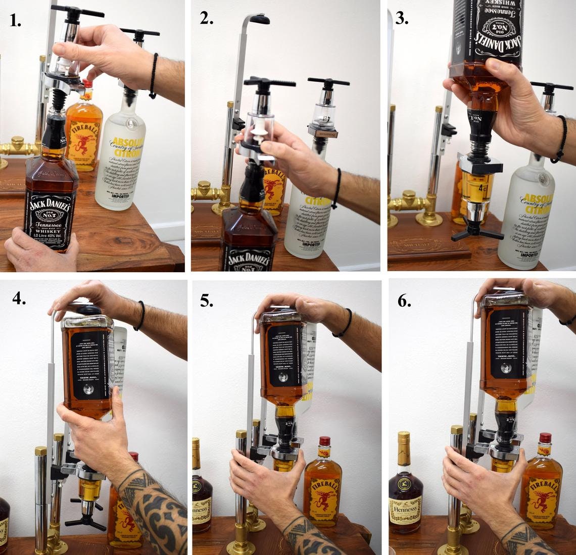 Dispenser, Handcrafted Industrial Whiskey Dispenser , Bottle Holder -   Denmark