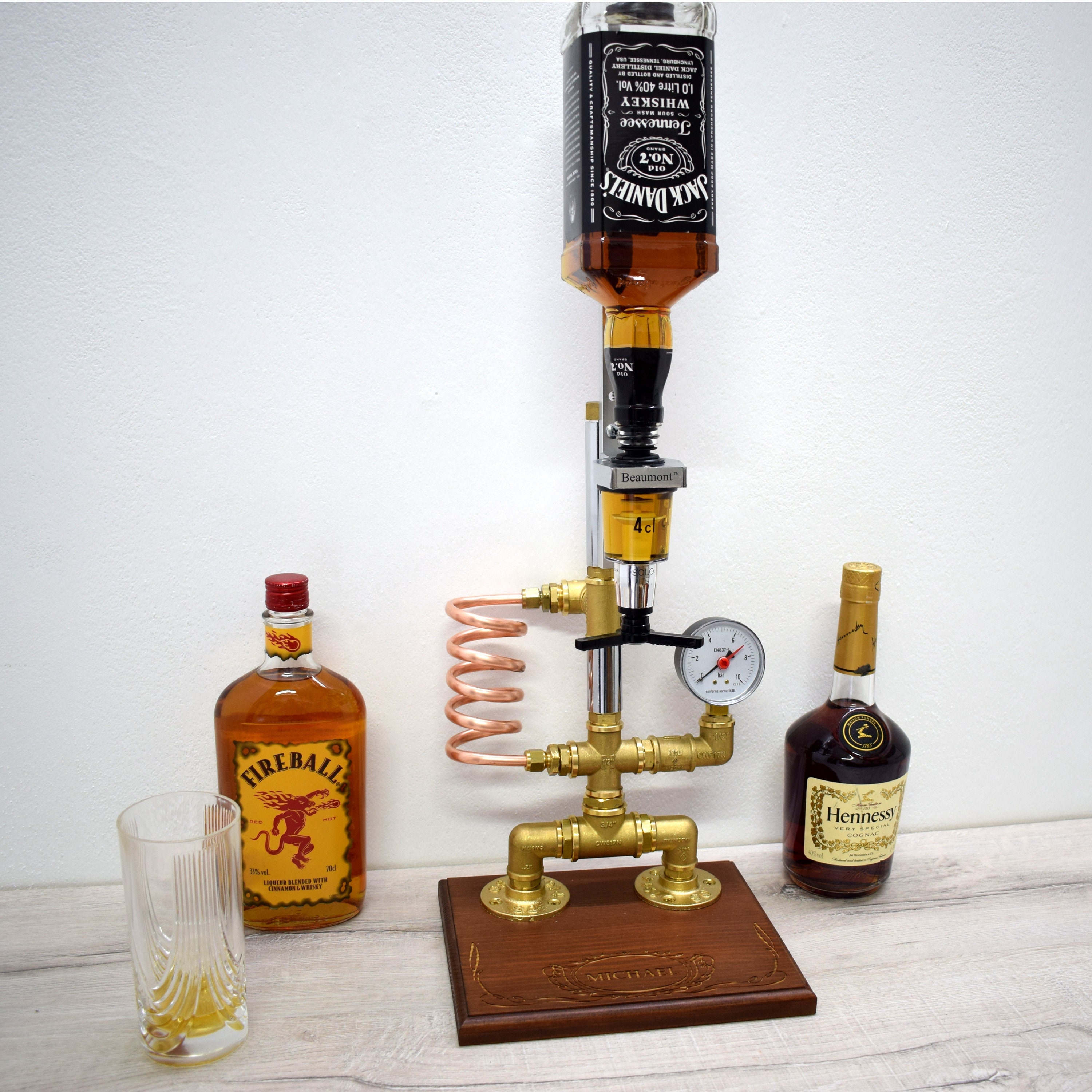 OHKKSD Distributeur de Liqueur de Whisky en Bois pour Bar Maison,  Distributeur de Boissons Alcoolisées avec Robinet pour Cocktail, Bière  Cadeau Saint