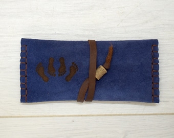 Leather Tobacco bag, Pouch, smoking case.