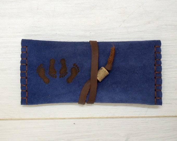 Leather Tobacco bag, Pouch, smoking case.