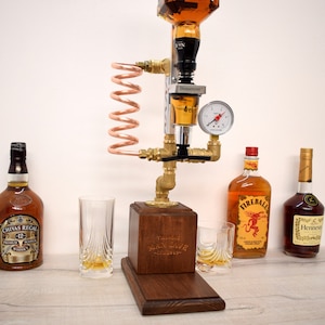 OHKKSD Distributeur de Liqueur de Whisky en Bois pour Bar Maison,  Distributeur de Boissons Alcoolisées avec Robinet pour Cocktail, Bière  Cadeau Saint