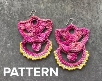 Kazuye Crochet Earrings Pattern (Intermediate)