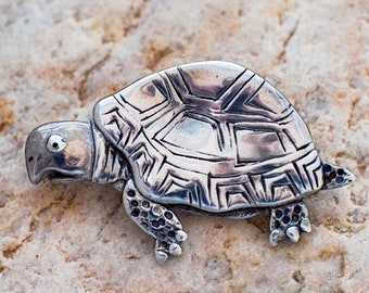 Turtle Pin Pendant Combination in Sterling Silver