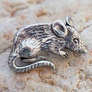 Mouse Brooch Sterling Silver