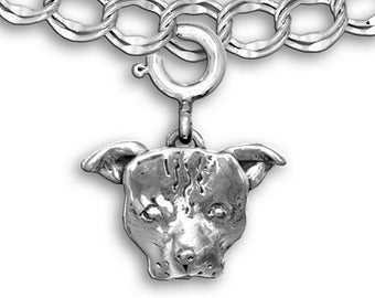 Pitbull Charm for Charm Bracelet in Sterling Silver