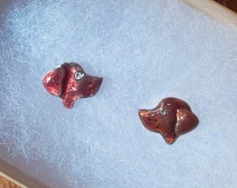 Chocolate Labrador Retriever Stud Earrings