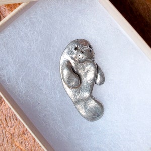 Pewter Manatee Brooch