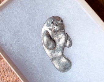 Pewter Manatee Brooch