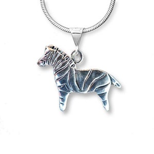 Zebra Pendant Sterling Silver