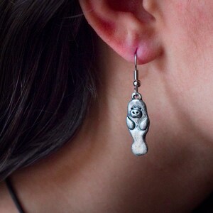 Pewter Manatee Earrings