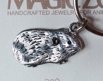 Pewter Guinea Pig Keychain