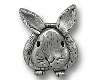 Bunny Lapel Pin Pewter