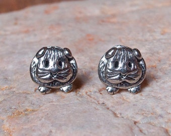 Pewter Guinea Pig Stud Earrings