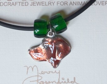 Enamel Chocolate Labrador Necklace