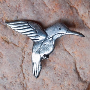 Pewter Ruby Throated Hummingbird Pin