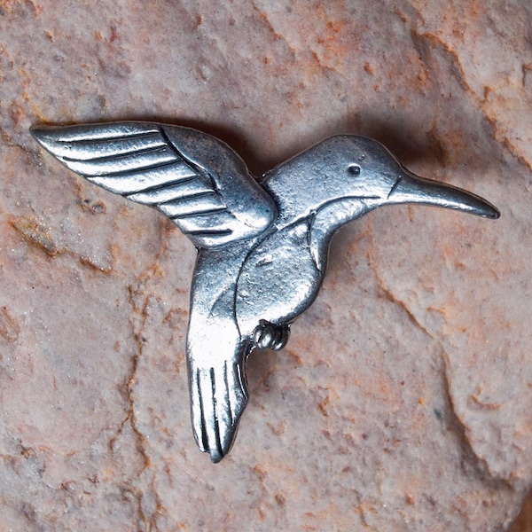 Pewter Ruby Throated Hummingbird Pin