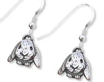 Lop Eared Rabbit Earrings Sterling Silver