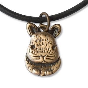 Netherland Dwarf Baby Rabbit Necklace Bronze